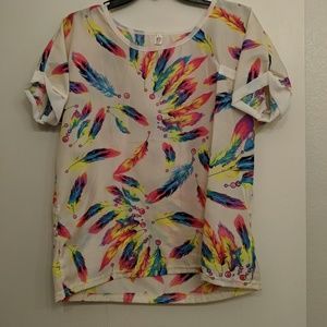 Feather pattern shirt